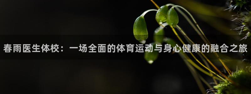 意昂代理注册官网入口：春雨医生体校：一场全面的体育运动与身心健康的融合之旅